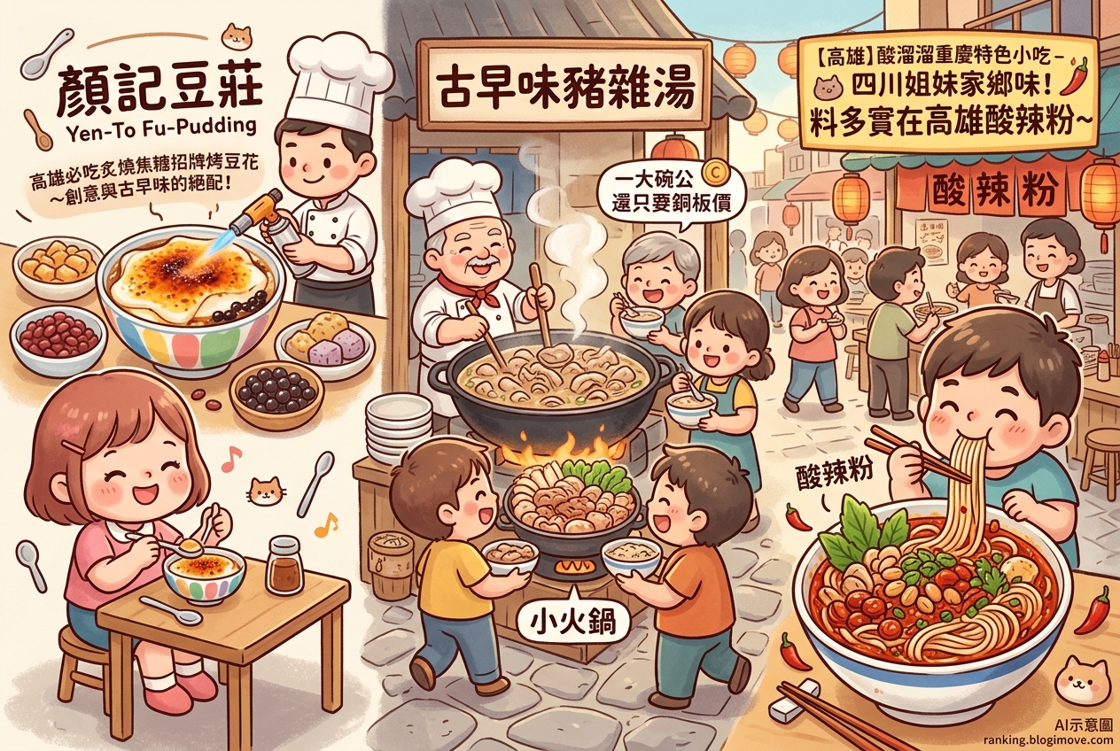 2026年6月23日 | 熱門社群美食文章導讀：高雄創意豆花、古早味豬雜湯與四川酸辣粉 @Blogimove Ranking