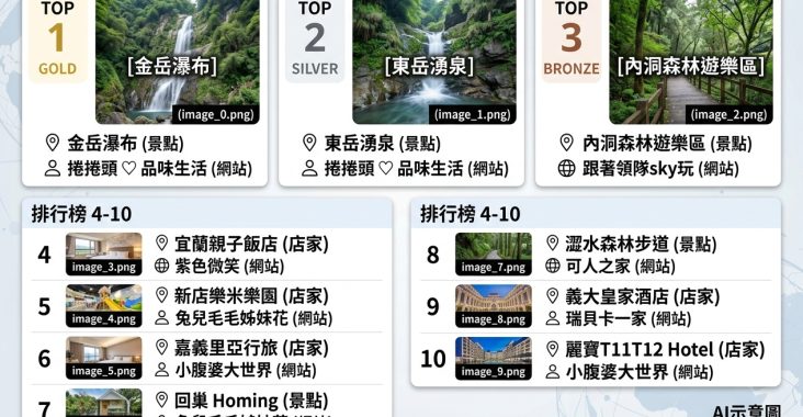 2026年06月25日 | 台灣親子旅遊 | 熱門社群旅遊文章導讀：宜蘭玩水、親子住宿與室內樂園熱點。 @Blogimove Ranking