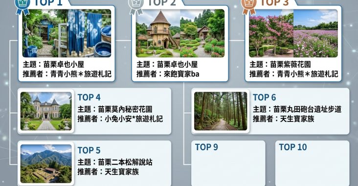 2026年06月25日 | 苗栗旅遊 | 熱門社群旅遊文章導讀：卓也小屋、紫薇花園與異國風莊園。 @Blogimove Ranking