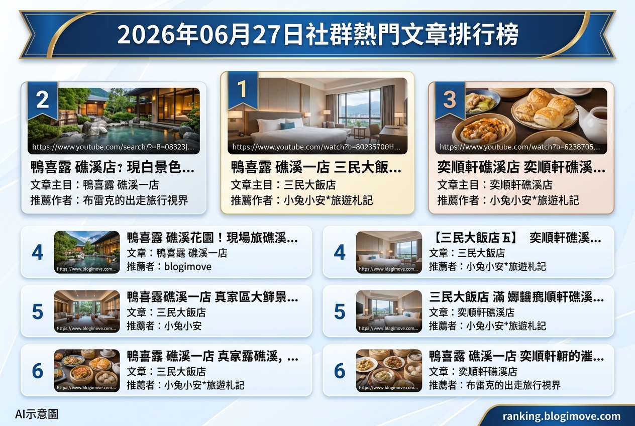 2026年06月27日| 宜蘭美食 | 熱門社群美食文章導讀：宜蘭在地50年滷味、礁溪大鍋滷味與日式小家料理。 @Blogimove Ranking