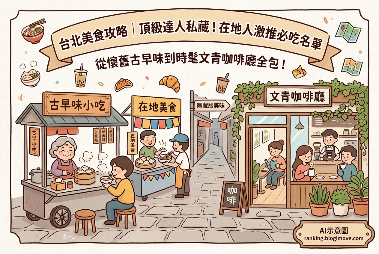 台北美食攻略｜頂級達人私藏！在地人激推必吃名單，古早味到文青咖啡廳全包！ @Blogimove Ranking