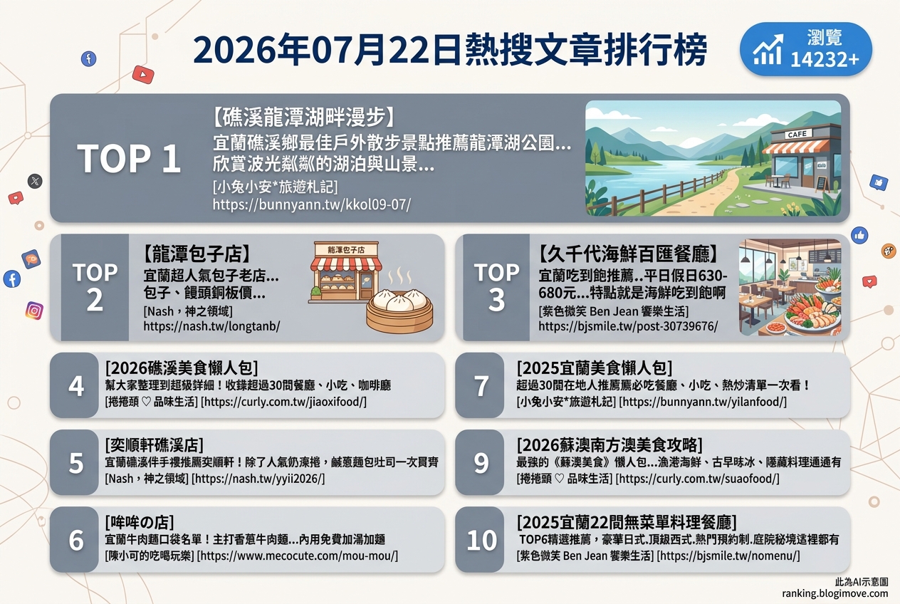 宜蘭美食攻略｜頂級達人私藏！在地人激推必吃名單，古早味到文青咖啡廳全包！ @Blogimove Ranking