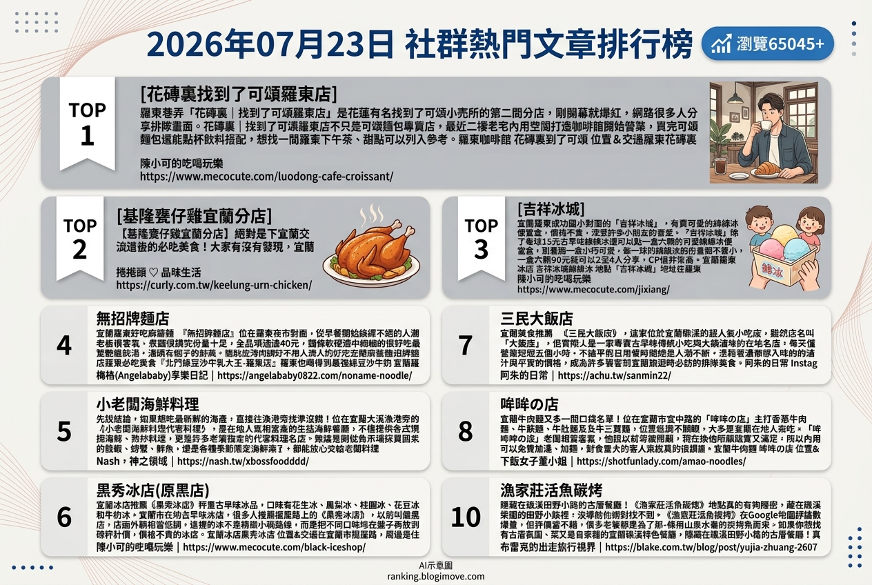 宜蘭美食攻略｜頂級達人私藏！在地人激推必吃名單，古早味到文青咖啡廳全包！ @Blogimove Ranking