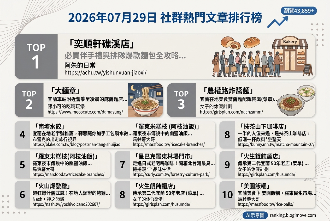 宜蘭美食攻略｜頂級達人私藏！在地人激推必吃名單，古早味到文青咖啡廳全包！ @Blogimove Ranking