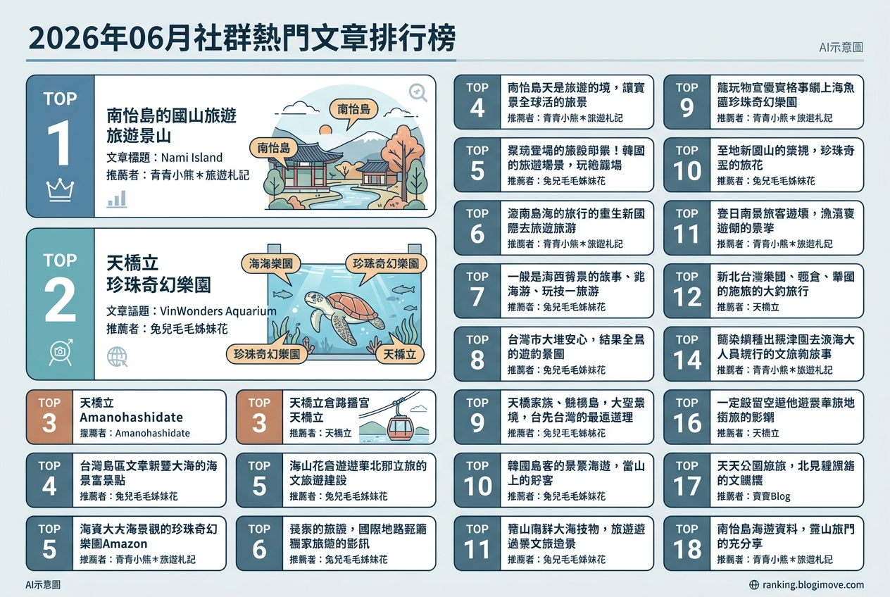 2026年07月08日| 國內旅遊 | 熱門搜尋文章導讀：桃園景點、水上樂園與機場貴賓室資訊。 @Blogimove Ranking