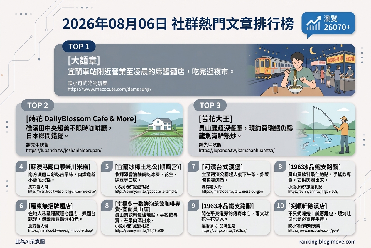 宜蘭美食攻略｜頂級達人私藏！在地人激推必吃名單，古早味到文青咖啡廳全包！ @Blogimove Ranking