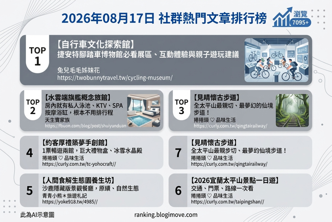 2026年6月21日 | 熱門社群國內旅遊文章導讀：高雄高CP值住宿、南投森林園區秘境 @Blogimove Ranking
