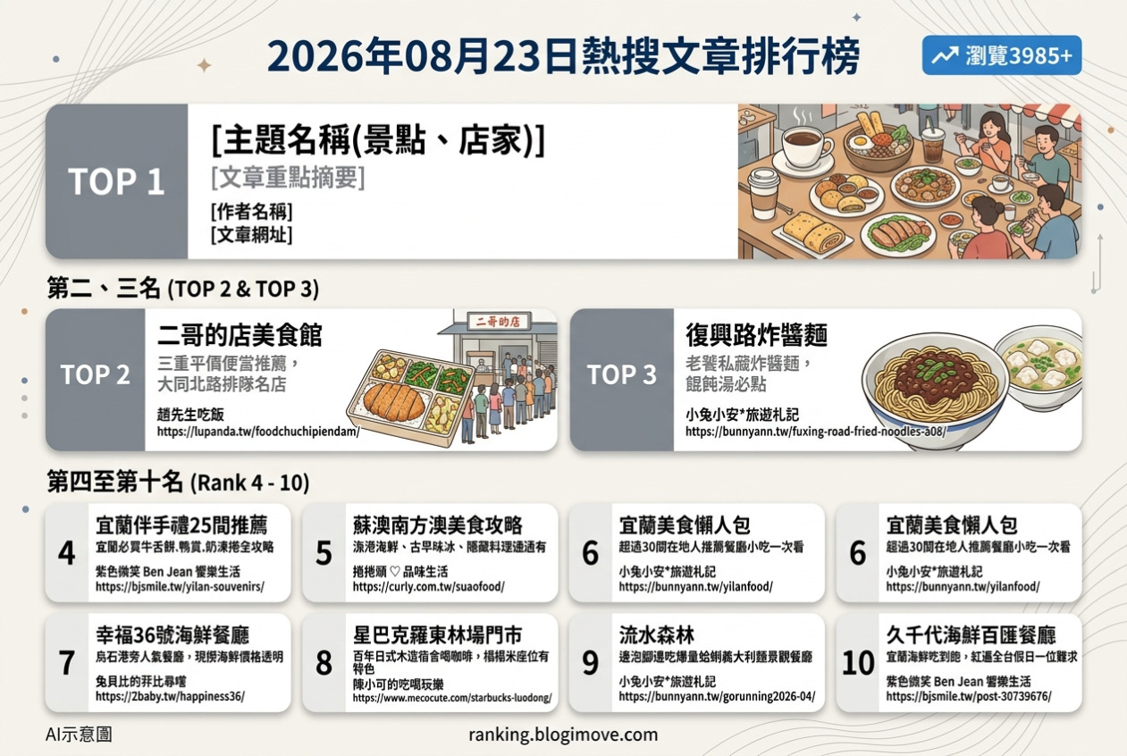 宜蘭美食攻略｜頂級達人私藏！在地人激推必吃名單，古早味到文青咖啡廳全包！ @Blogimove Ranking