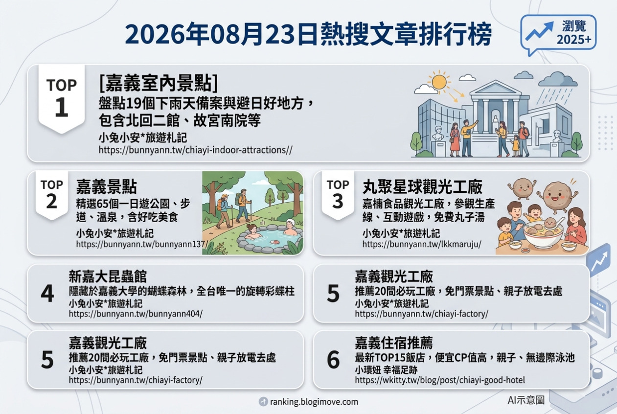 2026年08月17日| 國內旅遊 | 熱門社群文章導讀：日月潭雲品、南投秘境與親子住宿。 @Blogimove Ranking